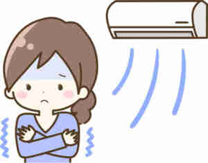 エアコンによる冷え