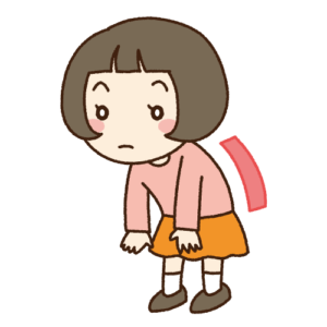 猫背の子供イラスト