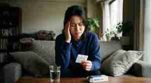 頭痛で悩む女性